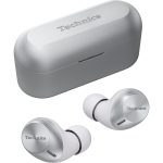 Technics EAH-AZ40M2 bezdrátová sluchátka do uší (Multipoint Bluetooth, MEMS mikrofon, Bluetooth, IPX4 voděodolná, 6mm měniče), stříbrná